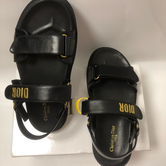 Dior Black and Gold Women's Sandals - Picture 2 of 7
